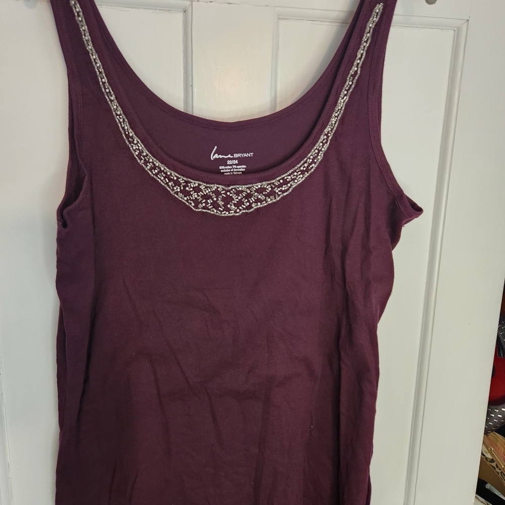 Lane Bryant Purple Embellished Women's Top